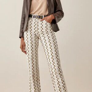 Reformation Wavy Print Mod  High Rise Straight Jeans Size 25